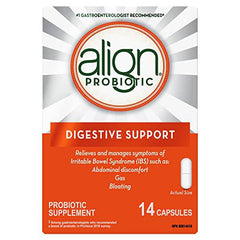 Align Probiotic Digestive Support, IBS Symptom Relief such as Gas, Abdominal Discomfort, Bloating, #1 Doctor Recommended Probiotic Brand*, Contributes to a Natural Healthy Intestinal Flora, 14 Capsules