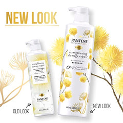 Pantene Sulfate Free Shampoo, Hair Strengthening Anti Frizz Damage Repair with Castor Oil, Safe for Color Treated Hair, Nutrient Blends, 440 mL