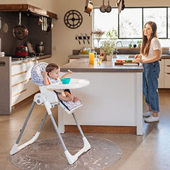 Nuby High Chair Waterproof Floor Mat - 50" Clear Circle Kitchen Mat - Protects Floor from Spills and Messes