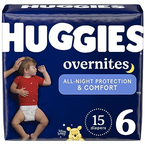 Diapers Size 6 - Huggies Overnites Night Time Disposable Diapers, 15ct, Jumbo Pack