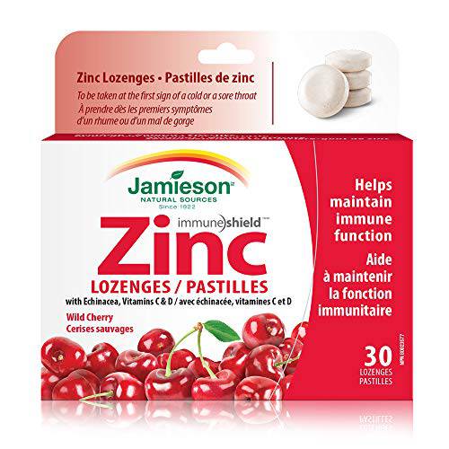 Zinc Lozenges with Echinacea, Vitamin C and D - Wild Cherry - Zecoya