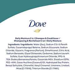 Dove Daily Moisture 2 in 1 Shampoo & Conditioner with Bio-Nourish Complex moisturizes and nourishes dry hair 355 ml