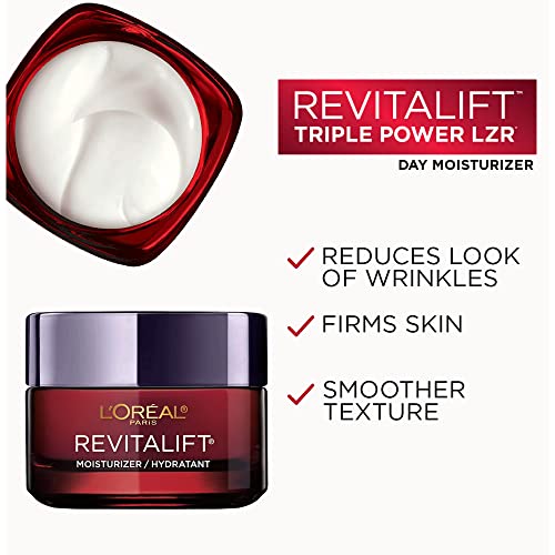 L'Oréal Paris Face Moisturizer, Pro-Retinol + Vitamin C + Hyaluronic Acid, Reduces look of Wrinkles & Firms Skin, Revitalift Triple Power LZR, Skincare, 50ml