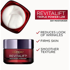 L'Oréal Paris Face Moisturizer, Pro-Retinol + Vitamin C + Hyaluronic Acid, Reduces look of Wrinkles & Firms Skin, Revitalift Triple Power LZR, Skincare, 50ml