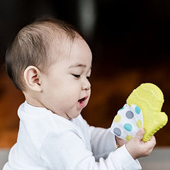 bblüv - Glüv – Food Grade Silicone Baby Teething Mitt with Opposable Thumb, Baby Teether with Stimulating Pattern for Self Soothing (Lime)