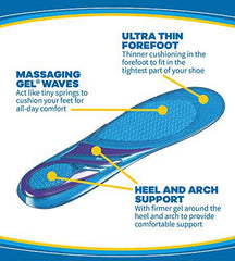 Massaging Gel Ultra Thin Insoles Men