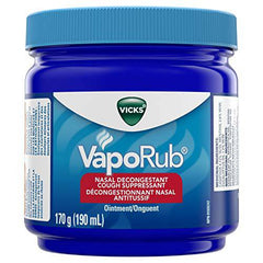 Vicks VapoRub Nasal Decongestant, Cough Suppressant, Relief from Cold, Aches, & Pains, Chest Rub Ointment, 170 g/190 mL