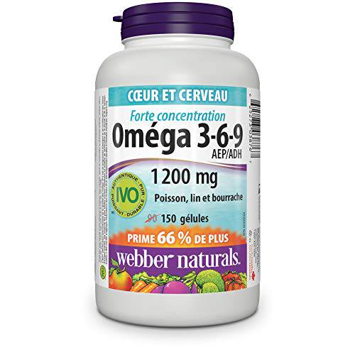 Webber Naturals® Omega 3-6-9 High Potency Fish, Flax & Borage, 1200 mg - Zecoya