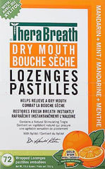 TheraBreath Dry Mouth Lozenges with Added ZINC - Mandarin Mint | Supports & Enhances Your Natural Saliva Production | 72 Count