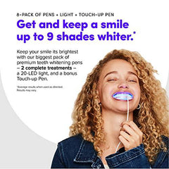 SmileDirectClub Teeth Whitening Kit with LED Light - 9 Pack Gel Pens - Professional Strength Hydrogen Peroxide - Pain Free and Enamel Safe - Up to 9 Shades Whiter in 1 Week