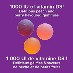 Vitamin D3 Gummies 1000 IU Mixed Berry · Peach