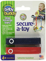 Baby Buddy Secure-A-Toy, Navy/Red, 2-Pack