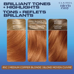 Clairol Nice'n Easy Permanent Hair Dye, 8SC Medium Copper Blonde Hair Color, 1 Count