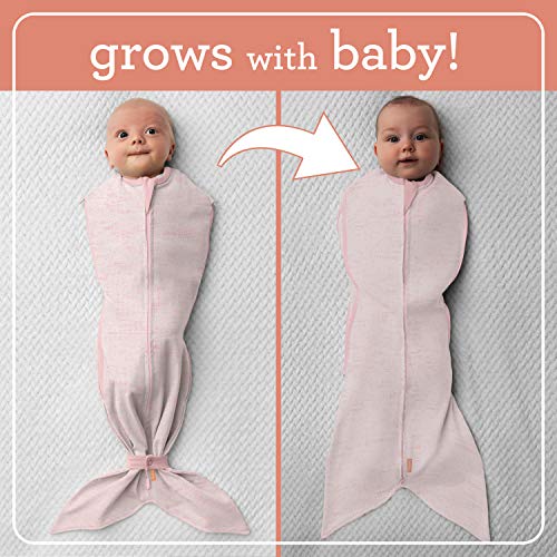 SwaddleMe Room to Grow Pod – 0-6 Months, 1-Pack (Pink Heather) Compression Swaddle Grows with Baby and Helps Prevent The Startle Reflex for Comfortable Sleep