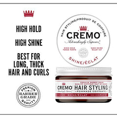 Cremo Premium Barber Grade Hair Styling Cream, High Hold