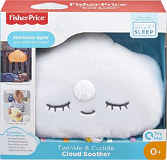 Fisher-Price Baby Sound Machine Twinkle & Cuddle Cloud Soother Crib-Attach Plush with Lights for Infant to Toddler