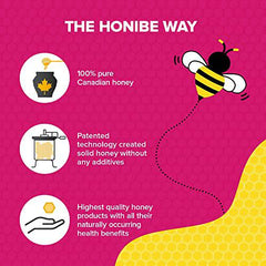 Honibe 100% Pure Honey Lozenges, Made in Canada, Soothes Sore Throat, with Menthol, 1 pack (10 lozenges),Natural Cherry