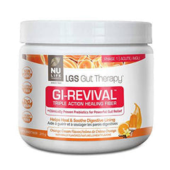 NuLife Therapeutics by NuLife Vitamins Nulife Therapeutics LGS Gut Therapy Gi-Revival Triple Action Healing Fiber (Formerly Healing Fibre) 215 Gram Orange Creme Flavor