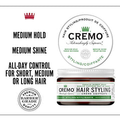 Cremo Premium Barber Grade Hair Styling Cream, Medium Hold,