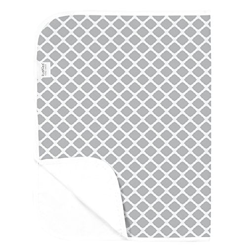 Kushies Deluxe Waterproof Changing Pad Liners - 20 x 30 inches Baby Changing Table Liners - Baby Changing Pads - Diaper Changing Flat Liner Pad Waterproof Portable (Grey Lattice)