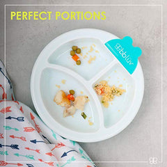 bblüv - Platö - Warming Plate - 3 Compartment, Non-Toxic, BPA Free with Suction Base for Baby Toddler (Aqua)