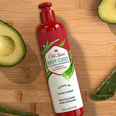 Old Spice Wavy Curly Leave-In Conditioner with Aloe & Avocado Oil, 252 mL, Red,White,Green