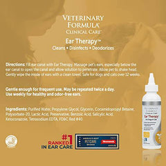 Veterinary Formula Clinical Care Ear Therapy, 4 oz. – Medicated Ear Drops to Help Relieve Bacterial and Fungal Infections in Dogs and Cats – Cleans and Deodorizes