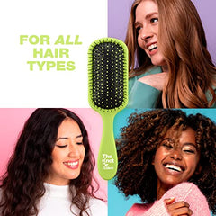 The Knot Dr. for Conair Hair Brush, Wet and Dry Detangler Hair Brush, Removes Knots and Tangles, For All Hair Types, Green