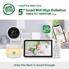 LeapFrog LF925HD 1080p WiFi Remote Access 360 Degree Pan & Tilt Video Baby Monitor with 5” High Definition 720p Display, Night Light, Color Night Vision (White), One Size