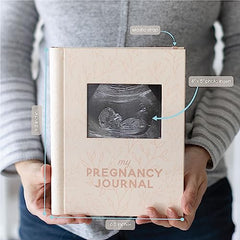 Pearhead Little Bundle of Joy Pregnancy Journal, Keepsake Pregnancy Memory Book with Sonogram Photo, First Through Third Trimester Pregnancy Milestone Tracker with Ultrasound Photo Cover, Blush Leaf