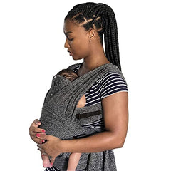 Boppy Baby Carrier—ComfyFit Adjust, Heathered Gray, Hybrid Wrap with New Adjustable Arm Straps to Fit More Bodies, 3 Carrying Positions, 0m+ 8-35lbs, Soft Yoga-Inspired Fabric with Storage Pouch