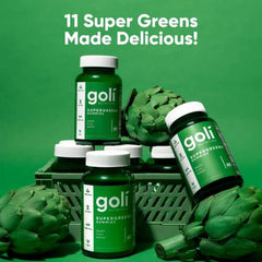 Goli SuperGreen Gummy Vitamin - 60 Count - Essential Vitamins and Minerals - Plant-Based, Vegan, Gluten-Free & Gelatin Free - Health from Within