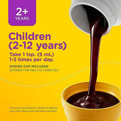 Zarbee's Children’s Immunity Syrup, Zinc, Honey, Elderberry, Vitamin D, Immune System + Antioxidants, 118 mL