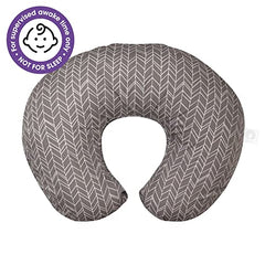 Boppy Nursing Pillow Original Support, Gray Chevron Stripe, Ergonomic Nursing Essentials for Bottle and Breastfeeding, Firm Fiber Fill, with Removable Nursing Pillow Cover, Machine Washable