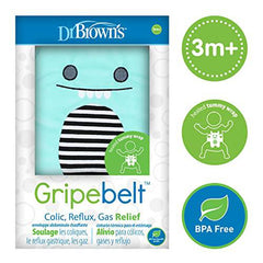 Dr. Brown’s Gripebelt for Colic Relief, Heated Tummy Wrap, Baby Swaddling Belt for Gas Relief, Natural Relief for Upset Stomach in Babies and Toddlers, Blue Monster, 3m+