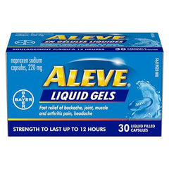 ALEVE Pain relief liquid Gels, Strength To Last Up To 12 hours, Naproxen Sodium 220mg 30 count