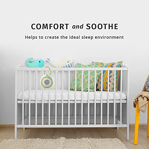 MyBaby Soundspa On‐the‐Go, Plays 4 Soothing Sounds, Adjustable Volume Control, Adjustable Clip for Strollers, Diaper Bags, Car Seats, Small and Lightweight, Auto Timer, MYB‐S115