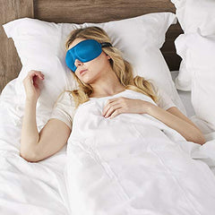 Bucky 40 Blinks Ultralight & Comfortable Contoured, No Pressure Eye Mask for Travel & Sleep, Perfect With Eyelash Extensions - French Blue