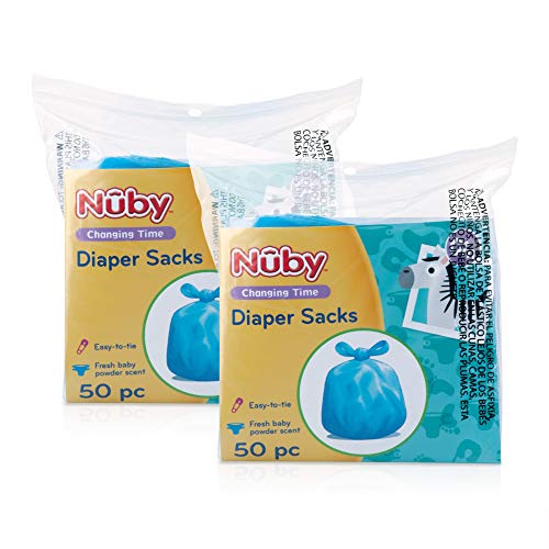 Nuby Diaper Bags, 100 Count (2 Packages)