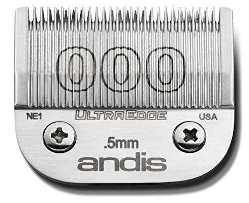 Andis Carbon-Infused Steel UltraEdge Dog Clipper Blade, Size-000, 1/50-Inch Cut Length (64084)