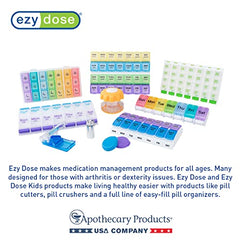 EZY DOSE Weekly (7-Day) Pill Planner, Medicine Case, Vitamin Organizer Box, Small Locking Compartments to Secure Prescription Medication and Prevent Accidental Spilling, Purple