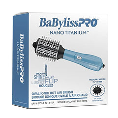 BaBylissPRO Nano Titanium Oval Ionic Hot Air Brush, Medium, 2.5 inch