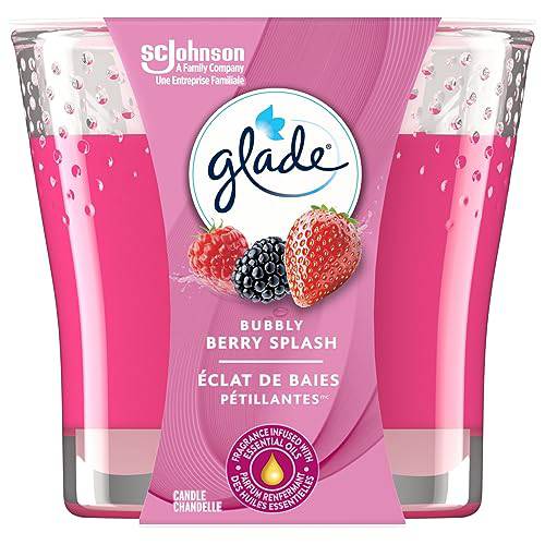 Glade Scented Candle, Bubbly Berry Splash, 1-Wick Candle, Air Freshener Infused with Essential Oils for Home Fragrance, 1 Count