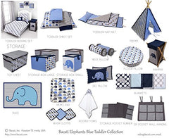 Bacati Elephants Blue/Grey Hamper