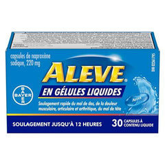 ALEVE Pain relief liquid Gels, Strength To Last Up To 12 hours, Naproxen Sodium 220mg 30 count