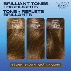 Clairol Nice'n Easy Permanent Hair Dye, 6 Light Brown Hair Color, 1 Count