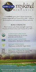 Garden of Life Mykind Organics Organic Plant Calcium, 90's A certified organic plant Calcium formula that includes Vegan D3 and Vitamin K2 as MK-7.Helps in the development and maintenance of bones and teeth.