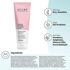 ACURE Seriously Soothing Cleansing Cream | 100% Vegan | For Dry to Sensitive Skin | Peony Extract & Chamomille - Soothes, Hydrates & Cleanses | 4 Fl Oz