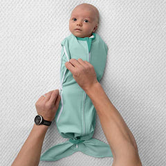 SwaddleMe Room to Grow™ Pod – 0-6 Months, 1-Pack (Teal Waves) Compression Swaddle Grows with Baby and Helps Prevent The Startle Reflex for Comfortable Sleep