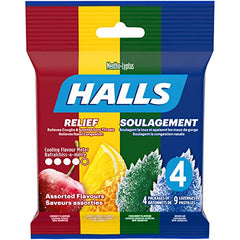 Halls Mentho-Lyptus Assorted Flavours 4 Count Bag, 12 Packs